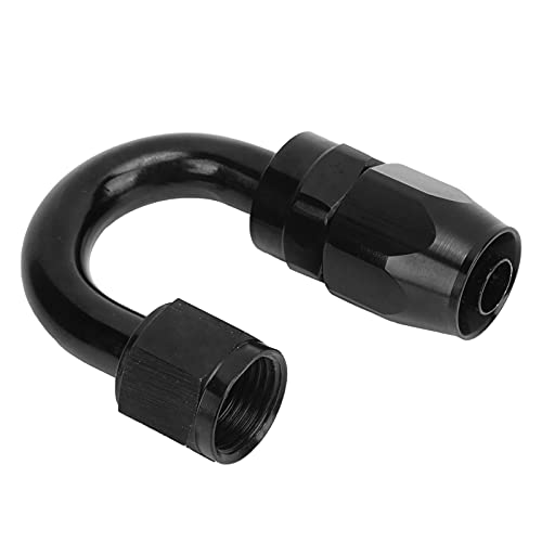 Schlauchendverbinder, Kraftstoffschlauchadapter, Schlauchendverschraubung AN8 180°-Schlauchendverschraubung, auslaufsicherer Adapter aus Aluminiumlegierung for Ölkraftstoffleitung, schwarz(AN12) von PIGYMMLFX
