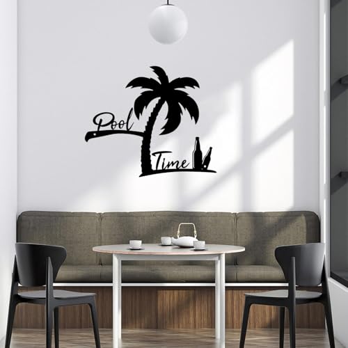 PIHEED Wandkunst aus Metall – Schwarze Palmensilhouette – Wandskulptur mit Weinglassilhouette. Perfekt, um in Ihrem Wohnzimmer eine entspannte Strandatmosphäre zu schaffen.,50cm/19.8in PIHEED Wandkunst aus Metall – Schwarze Palmensilhouette – Wandskulptur mit Weinglassilhouette. Perfekt, um in Ihrem Wohnzimmer eine entspannte Strandatmosphäre zu schaffen.,50cm/19.8in von PIHEED