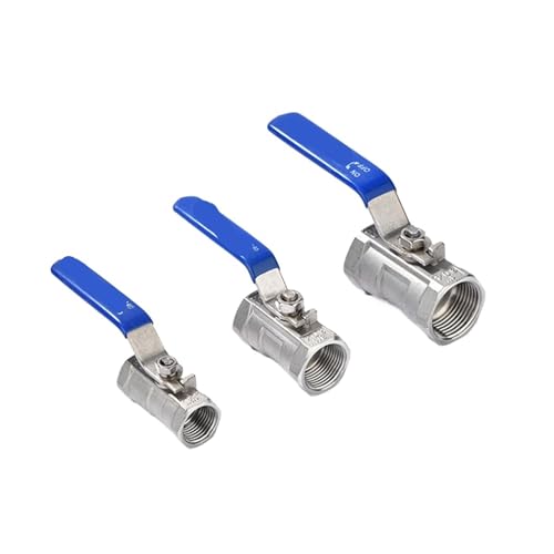 1 Stück Innengewinde Kugelhahn Edelstahl Kupplungsadapter SS304 BSP 1/4 Zoll 3/8 Zoll 1/2 Zoll 3/4 Zoll 1 Zoll 1-1/4 Zoll 1-1/2 Kugelhahn mit vollem Durchgang(0.5 Inch) von PIHWGUVD