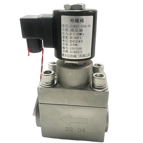 200bar 20MPa 2 Weg Hydrauliköl Magnetventil 1 zoll DC24V Öffnung 25mm SS304 DN25 Normalerweise Offen(G-24V) von PIHWGUVD