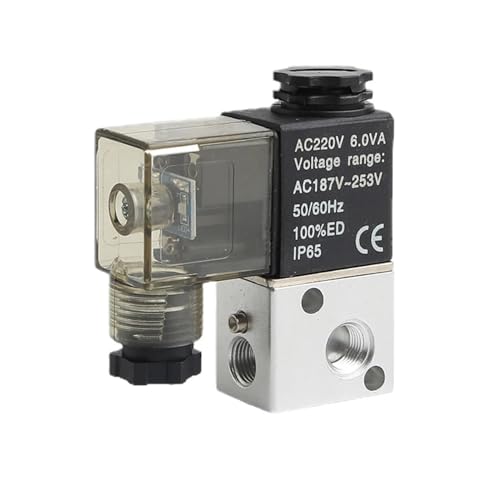 PIHWGUVD 3V1 Zwei-Positionen-Dreiwege-Direktwirkendes Magnetventil 3V1 DC24V DC12V AC220V AC24V Vakuumregelventil aus Aluminiumlegierung(3V1 AC24V) von PIHWGUVD