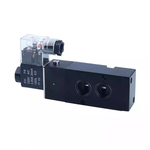 PIHWGUVD Durchfluss 110 V 220 V AC 24 V 12 V DC 4M310-08 Pneumatisches Magnetventil schwarz von PIHWGUVD
