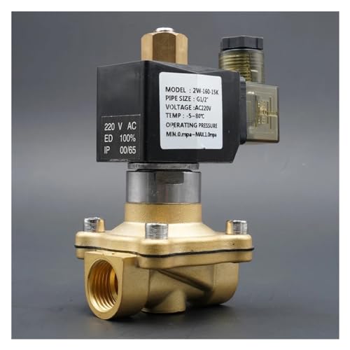 PIHWGUVD Magnetventil 1/4" 3/8" 1/2" 3/4" Normalerweise offenes Ventil Messing-Wasserventil 220V 24V(AC220V-VITON) von PIHWGUVD