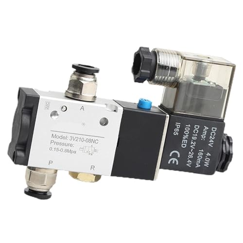 PIHWGUVD Normalerweise geschlossenes pneumatisches Luftmagnetventil 3V210-08-NC DC24V AC220V Normalerweise geöffnet 3V110-06-NO 3V210-08 3V310-10 3V410-15(3v210-08-nc-w Ac220v,10mm) von PIHWGUVD