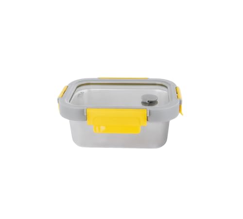 PIKA - Lebensmittelbehälter 480 ml aus Edelstahl und Deckel aus gehärtetem Glas – luftdicht und leicht – geeignet für Mikrowelle, Backofen, Gefrierschrank – MetalShock von PIKA