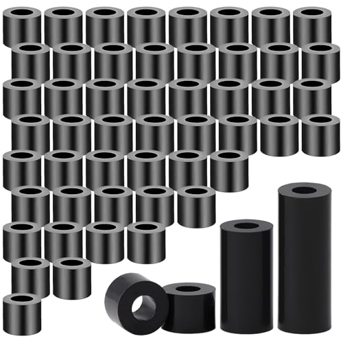 PIKABOOM Distanzhülsen Kunststoff 50 STK M6 Distanzhülsen Abstandshalter Gummi 11x10 mm - Schwarz Isolierung Distanzscheiben für Schrauben - Abschirmung und Schutz von PIKABOOM