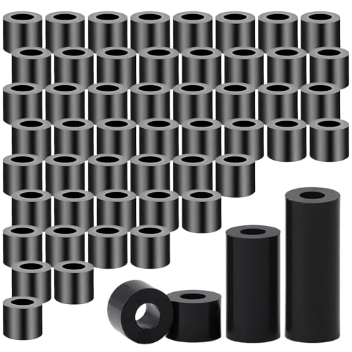 PIKABOOM Distanzhülsen Kunststoff 50 STK M8 Distanzhülsen Abstandshalter Gummi 14x10 mm - Schwarz Isolierung Distanzscheiben für Schrauben - Abschirmung und Schutz von PIKABOOM