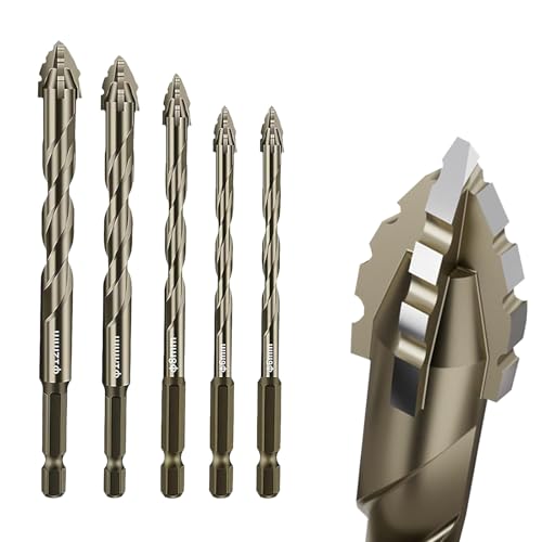 PIKABOOM Powerbit Fliesenbohrer Set, Power Bit Bohrer mit Sägezahn-Technologie, Exzenterbohrer für Glas, Keramik, Porzellan - 4er-Set Powerbit Sägezahnbohrer (6+6+8+10+12mm) von PIKABOOM