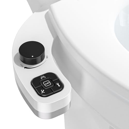 PIKETS Bidet-Aufsatz für Toilette, Doppeldüse (Front- und Heckwäsche) Nicht-elektrischer Frischwasser-Bidet-Toilettensitzaufsatz mit Düse Selbstreinigend, Einstellbarer Wasserdruck (Schwarz) von PIKETS