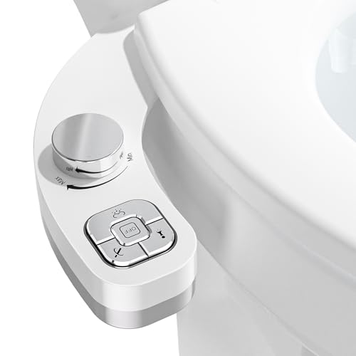 PIKETS Bidet Aufsatz Bidet Einsatz für Toilette WC Toilettensitz Bidet Aufsatz Wasserdruckregelung, doppelte Düse und Selbstreinigungsfunktion Classic Bidet Voller Satz von PIKETS