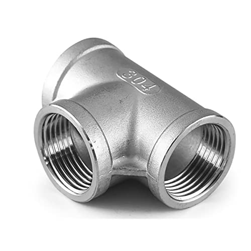 PIKITER 304 Edelstahl Innengewinde 3 Weg T T Rohr Fitting 1/2 Zoll Gewinde Stecker(DN15) von PIKITER