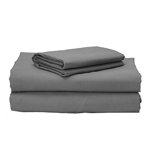 Pikolin 100% Perkal-Baumwolle, Fadenzahl 200, Premium-Qualität und eleganter passender Rand, für Bett 150 x 190/200 cm, Grau von Pikolin