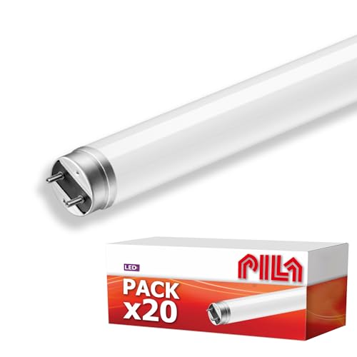 PILA 20er-Pack T8-LED-Röhren, 1,2 m, 16 W (= 36 W Leuchtstoffröhre), 1600 Lumen, nicht dimmbar, 230 V oder EM-Vorschaltgerät, CRI80, neutralweißes Licht (4000 K), G13-Sockel, 20.000 h Lebensdauer von PILA