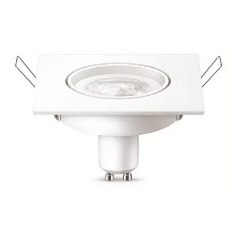 PILA LED-Leuchtmittel LED Spot quadratischer Strahler+GU10 4.7W 345lm 36° 230V Warm 2700K, GU10, Warmweiß, 36° Abstrahlwinkel von PILA