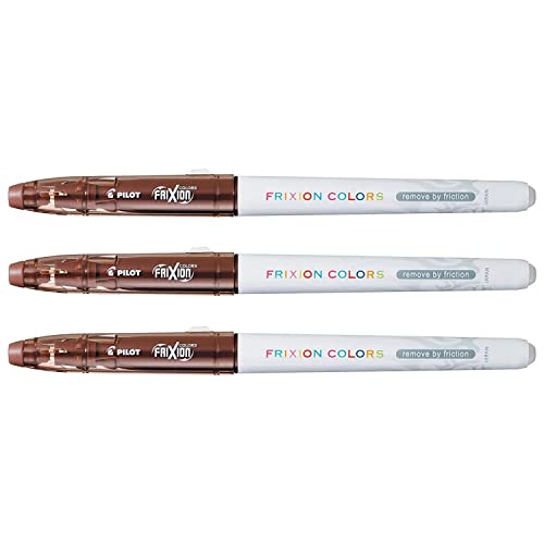 Pilot - Frixion Colors - Set of 3 Erasable Felt-Tip Colouring Pens - Medium Tip - Mid Brown von PILOT