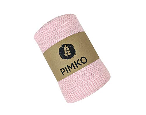 PIMKO Babydecke Strickdecke Kuscheldecke Schmusedecke weich und kuschelig, ideal für Zuhause oder für Unterwegs für Allergiker geeignet aus natürlicher 100% Baumwolle Größe 80 x 100 cm (Rosa) von PIMKO