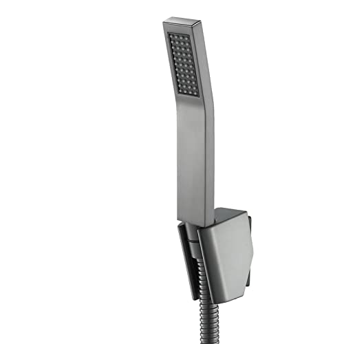 Handduschkopf-Set, Messing-Duschkopf mit Duschschlauch und verstellbarem Winkelhalter, moderner Hochdruck-Wasserspar-Duschkopf,Gunmetal gray von PINCHU