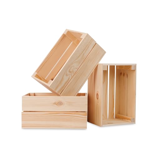 PINEEA Holzkiste Mini Vintage Natur 30x20x15 - Weinkisten Holz - Obstkiste - Holzbox - Deko Holzkisten - Holzkiste Klein - Kiste von PINEEA