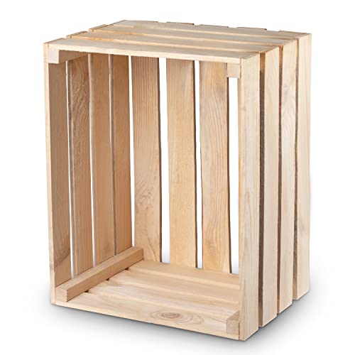 PINEEA Natur Holzkiste Vintage 50x40x30 - Weinkiste Holzbox - Deko - Holzkiste Groß - Obstkisten Natur - Kiste Holz (Natur, 1 Box) von PINEEA