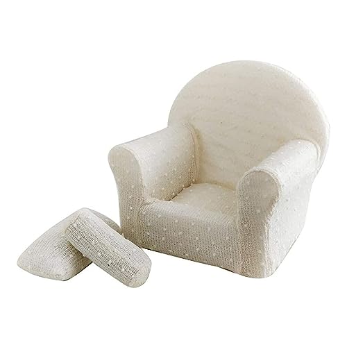 PINFANSHIJIE Baby-Sofa, kuscheliges Sherpa-Kleinkind-Sessel-Couch, Kinder-Mini-Sofa mit 2 Stuhl-Armlehnen, Säuglings-Neugeborenen-Fotografie-Requisiten-Stuhl, Weiß/945 von PINFANSHIJIE