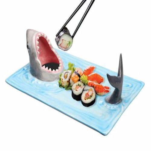 PINFANSHIJIE Shark Sushi Teller Sushi Boot Serviertablett Shark Sushi Servierteller Shark Attack Keramik Sushi Teller Lebensmittelechte Materialien/1078 von PINFANSHIJIE