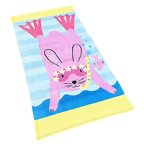 PING Strandtuch Baumwolle Handtuch Badetuch Groß 160×80cm für Kinder Jungen Mädchen Erwachsene für Reise Strand Schwimmen Camping Yoga Hase Bedruckt von PING