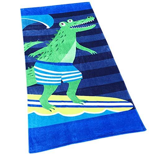 PING Strandtuch Baumwolle Handtuch Badetuch Groß 160×80cm für Kinder Jungen Mädchen Erwachsene für Reise Strand Schwimmen Camping Yoga Krokodil Bedruckt von PING