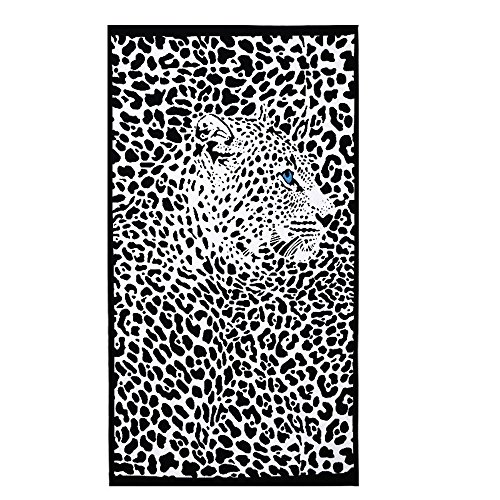 PING Strandtuch Microfaser Handtuch Extra Groß Badetuch 100x180cm für Damen Kinder Dünn Ultraleicht Duschtücher Ideal für Reisen Fitness Yoga Sauna Leopard Bedruckt von PING