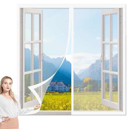 Fliegengitter Fenster Magnetisch 93 x 115 cm Insektenschutz Magnet Fliegenvorhang Ohne Bohren Kinderleichte Montage für Verschiedene Französische Fensteren, Weiß Fliegengitter Fenster Magnetisch 93 x 115 cm Insektenschutz Magnet Fliegenvorhang Ohne Bohren Kinderleichte Montage für Verschiedene Französische Fensteren, Weiß von PINGSANL