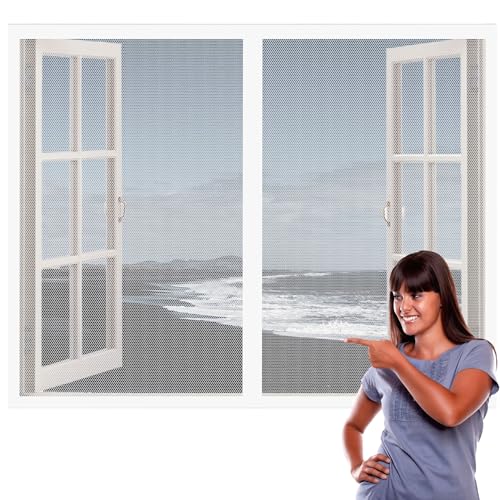 Insektenschutz Fliegengitter Fenster Alurahmen 82 x 145 cm Insektenschutz Fliegenvorhang Moskitonetz Ohne Bohren Klebemontage für Fenstergitter, Weiß Insektenschutz Fliegengitter Fenster Alurahmen 82 x 145 cm Insektenschutz Fliegenvorhang Moskitonetz Ohne Bohren Klebemontage für Fenstergitter, Weiß von PINGSANL