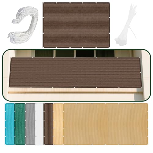 Sonnensegel Rechteckig 160 x 190 cm Rechteckig Atmungsaktiv 98% UV Schutz Balkon Sichtschutz mit Ösen Ohne Bohren mit Seil für Garten Terrasse Outdoor Camping, braun Sonnensegel Rechteckig 160 x 190 cm Rechteckig Atmungsaktiv 98% UV Schutz Balkon Sichtschutz mit Ösen Ohne Bohren mit Seil für Garten Terrasse Outdoor Camping, braun von PINGSANL