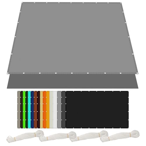 Sonnensegel Sonnenschutz 1.3 x 5 m Rechteckig Wasserdicht Sonnenschutz Windschutz Shading Garden Sunshade Net mit Ösen Segeltuch 4 × 1.5 M Seile für Terrasse Garten, Hellgrau von PINGSANL
