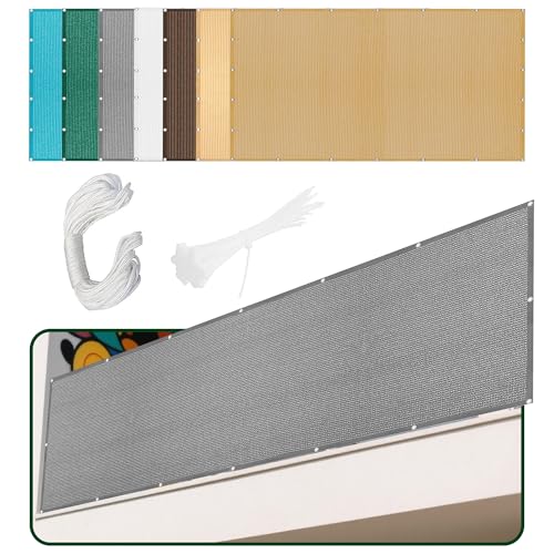 Sonnensegel Sonnenschutz 100 x 230 cm Rechteckig Atmungsaktiv 98% UV Schutz Segel Baldachin Segeltuch Stoff mit Ösen Seil HDPE UV Schutz Ohne Bohren für Balkon Terrasse, Hellgrau Sonnensegel Sonnenschutz 100 x 230 cm Rechteckig Atmungsaktiv 98% UV Schutz Segel Baldachin Segeltuch Stoff mit Ösen Seil HDPE UV Schutz Ohne Bohren für Balkon Terrasse, Hellgrau von PINGSANL