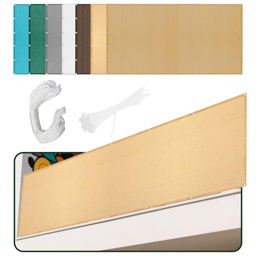 Sonnensegel Sonnenschutz 250 x 260 cm Rechteckig Atmungsaktiv 98% UV Schutz Segel Baldachin Segeltuch Stoff mit Ösen Seil HDPE UV Schutz Ohne Bohren für Balkon Terrasse, Creme Farben Sonnensegel Sonnenschutz 250 x 260 cm Rechteckig Atmungsaktiv 98% UV Schutz Segel Baldachin Segeltuch Stoff mit Ösen Seil HDPE UV Schutz Ohne Bohren für Balkon Terrasse, Creme Farben von PINGSANL