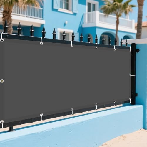 Sonnensegel Wasserabweisend 166 x 520 cm Rechteckig Wasserdicht 98% UV Schutz Abdeckung Schattenstoff mit Spannseilen mit Ösen für Balkon Camping Terrasse Pergola, Dunkelgrau von PINGSANL