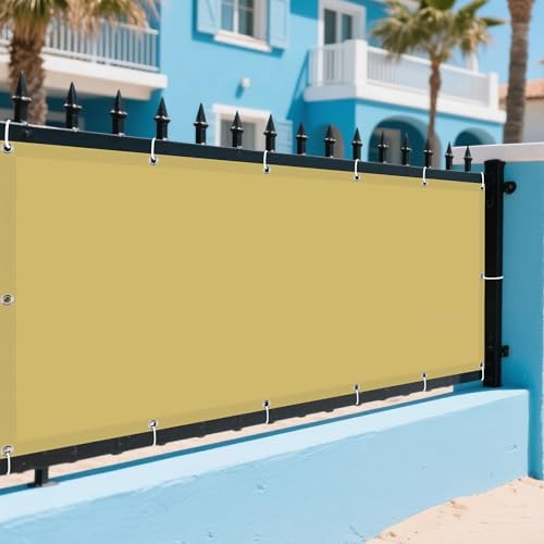 Sonnensegel Wasserabweisend 254 x 360 cm Rechteckig Wasserdicht 98% UV Schutz Abdeckung Schattenstoff mit Spannseilen mit Ösen für Balkon Camping Terrasse Pergola, Creme Farben von PINGSANL