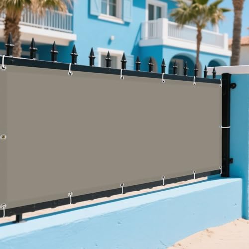 Sonnensegel Wasserabweisend 70 x 360 cm Rechteckig Wasserdicht 98% UV Schutz Abdeckung Schattenstoff mit Spannseilen mit Ösen für Balkon Camping Terrasse Pergola, Khaki von PINGSANL