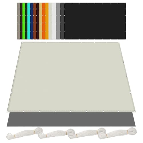 Sonnensegel Wasserdicht Nach Maß 1.6 x 4 m Rechteckig Wasserdicht 98% UV Schutz Wetterschutz Segel Baldachin mit Ösen Segeltuch 4 × 1.5 M Seile für Außenbereich Garten, Beige von PINGSANL