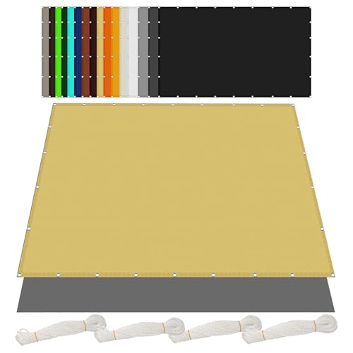 Sonnensegel Wasserdicht Nach Maß 9 x 9 m Rechteckig Wasserdicht 98% UV Schutz Wetterschutz Segel Baldachin mit Ösen Segeltuch 4 × 1.5 M Seile für Außenbereich Garten, Creme Farben Sonnensegel Wasserdicht Nach Maß 9 x 9 m Rechteckig Wasserdicht 98% UV Schutz Wetterschutz Segel Baldachin mit Ösen Segeltuch 4 × 1.5 M Seile für Außenbereich Garten, Creme Farben von PINGSANL