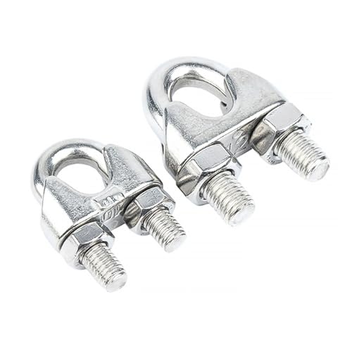 316 Stainless Steel Wire Rope Clamp Assortment M2 to M20 U-Bolt Cable Clips High Strength Crimping Clamps for Rigging(M8) von PINGSHI Boutique UK