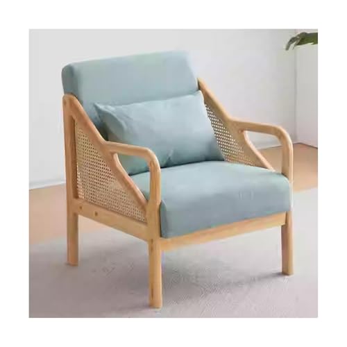 PINGSHI Boutique UK Sofasessel aus Massivholz, bequemer gepolsterter Akzentsessel for Balkon, Lounge, Schlafzimmer, Lesen, Entspannen(Mint Green) von PINGSHI Boutique UK