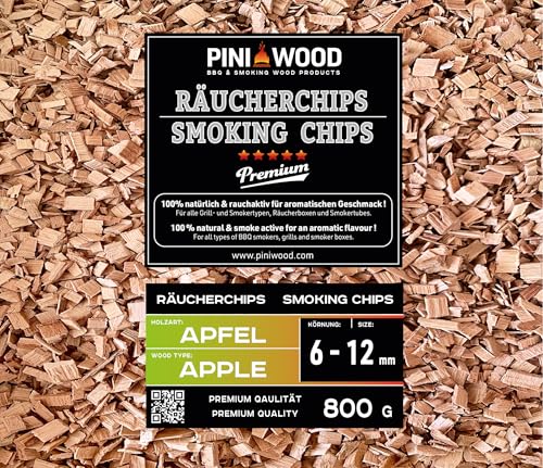 PINI 800 g Räucherchips Apfel 6-12 mm Smoking Chips Räucherspäne von PINI