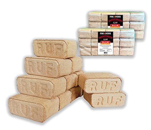 PINI Holzbriketts 100% Buche Hartholzbriketts RUF Kamin Ofen Grill Feuerstelle Brennholz 20 Kg von PINI