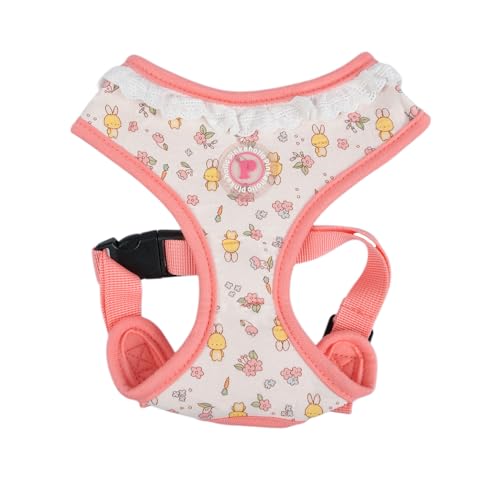 Pinkaholic New York Amara Hundegeschirr über den Kopf Blumenmuster, modisch, niedlich, Frühling Sommer Geschirr für kleine Hunde, indisches Rosa, Medium von PINKAHOLIC