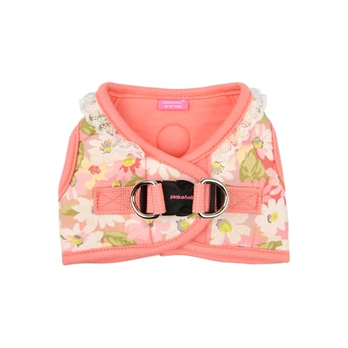 Pinkaholic New York Lilibeth Hundegeschirr (Step-in) Blumenmuster, modisches süßes Frühjahrs- und Sommer-Geschirr für kleine Hunde, Indische Rosa, Größe L von PINKAHOLIC