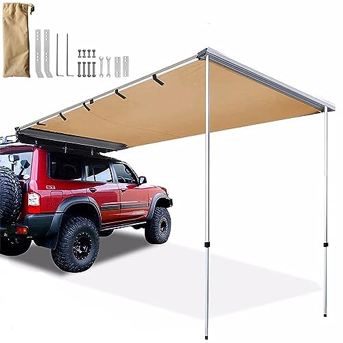 Camping Vorzelt Vielseitigkeit, Auto-Markise, Camping-Auto, wasserdichte Auto-Seitenmarkise, Sonnenschutz, für SUV, Camping, Outdoor (Size : 200x250cm/6.6x8.2ft) von PINNKL