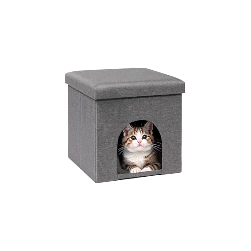 PINPLUS Katzenhöhle mit Kissen, Faltbarer Sitzhocker für Katzen – Stabiler Sitzcube mit abnehmbarem Deckel, gemütliches Katzenversteck zum Spielen und Schlafen PINPLUS Katzenhöhle mit Kissen, Faltbarer Sitzhocker für Katzen – Stabiler Sitzcube mit abnehmbarem Deckel, gemütliches Katzenversteck zum Spielen und Schlafen von PINPLUS