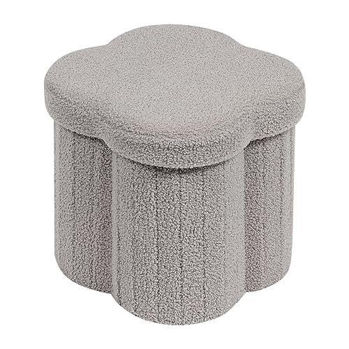 PINPLUS Sitzhocker Mit Stauraum, Faltbarer Hocker Mit Blumenform, Schmucker Hocker Für Den Schminktisch, Schlafzimmer, Wohnzimmer, 32x32x32cm, Grau-Ideal Für Familie, Gäste Und Kinder PINPLUS Sitzhocker Mit Stauraum, Faltbarer Hocker Mit Blumenform, Schmucker Hocker Für Den Schminktisch, Schlafzimmer, Wohnzimmer, 32x32x32cm, Grau-Ideal Für Familie, Gäste Und Kinder von PINPLUS