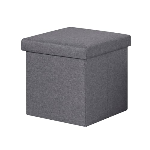 PINPLUS Sitzhocker mit Stauraum, Faltbarer Sitzwürfel 30x30x30 cm, Polsterhocker Leinen, Fußhocker & Sitzbank mit Stauraum für Wohnzimmer, Schlafzimmer, Flur, Hocker mit Deckel PINPLUS Sitzhocker mit Stauraum, Faltbarer Sitzwürfel 30x30x30 cm, Polsterhocker Leinen, Fußhocker & Sitzbank mit Stauraum für Wohnzimmer, Schlafzimmer, Flur, Hocker mit Deckel von PINPLUS