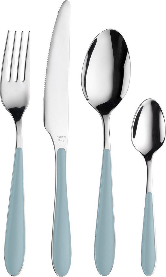 PINTINOX Besteck-Set Canaletto (24-tlg), 6 Personen, Edelstahl 18/10, mit Kunststoffgriff, spülmaschinengeeignet von PINTINOX
